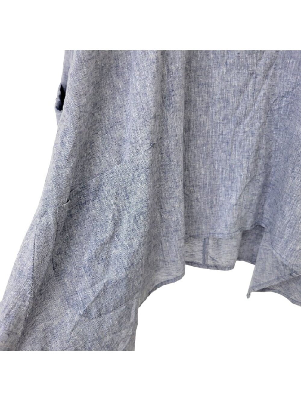 JNY Jones New York Blue Cotton Blend Asymmetrical Lagenlook Tunic Top 1X NWT - Picture 5 of 6